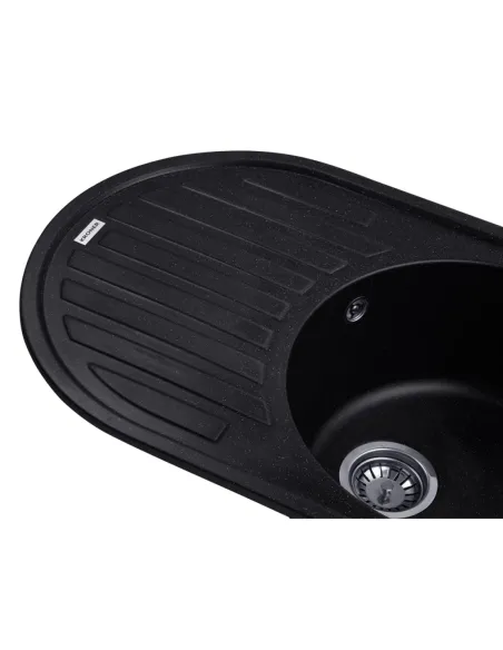 Мойка для кухни овальная Kroner KRP Komposit SCH - 7750, каменная, черная