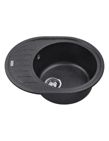 Мойка для кухни овальная Kroner KRP Komposit GRB - 6250, каменная, графит