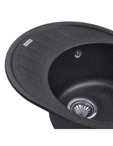 Мойка для кухни овальная Kroner KRP Komposit GRB - 6250, каменная, графит
