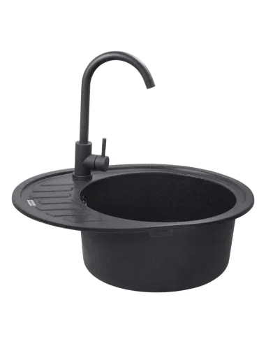 Мойка для кухни овальная Kroner KRP Komposit GRB - 6250, каменная, графит