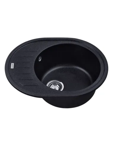 Мойка для кухни овальная Kroner KRP Komposit SCH - 6250, каменная, черная