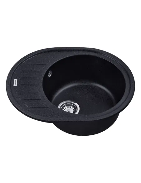 Мойка для кухни овальная Kroner KRP Komposit SCH - 6250, каменная, черная
