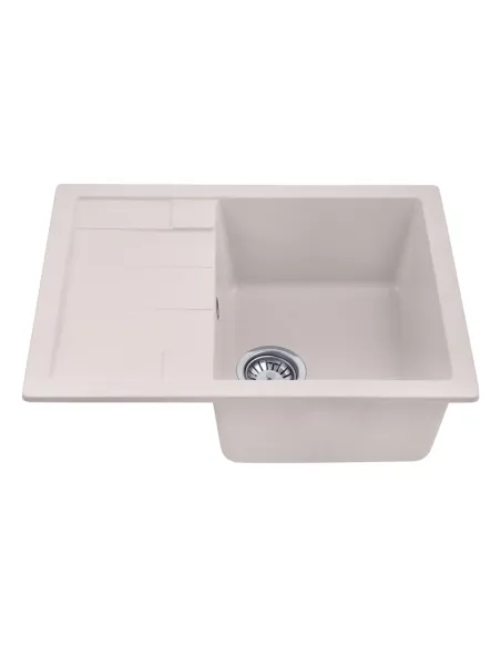Мийка для кухні прямокутна Kroner KRP Komposit COL - 6550, кам`яна, пісочна