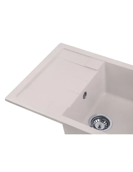 Мийка для кухні прямокутна Kroner KRP Komposit COL - 6550, кам`яна, пісочна