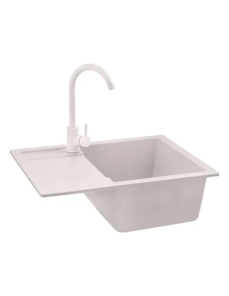 Мийка для кухні прямокутна Kroner KRP Komposit COL - 6550, кам`яна, пісочна