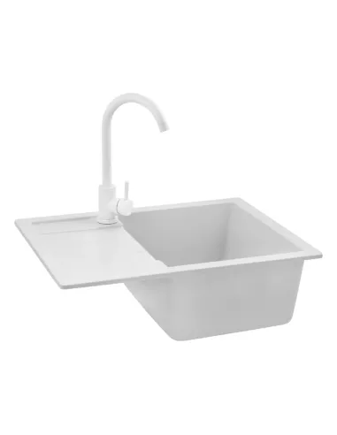 Мийка для кухні прямокутна Kroner KRP Komposit GRA-6550, кам`яна, сіра