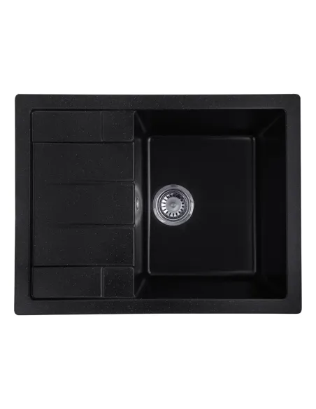 Мойка для кухни прямоугольная Kroner KRP Komposit SCH - 6550, каменная, черная