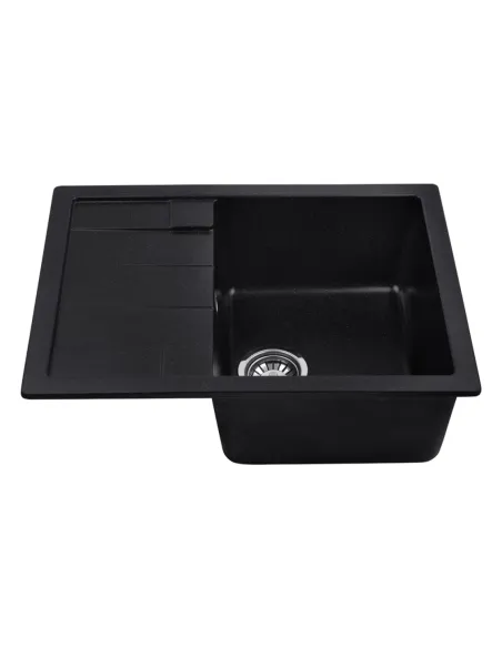 Мойка для кухни прямоугольная Kroner KRP Komposit SCH - 6550, каменная, черная