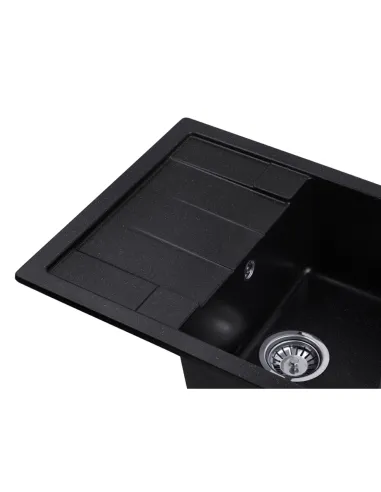 Мойка для кухни прямоугольная Kroner KRP Komposit SCH - 6550, каменная, черная