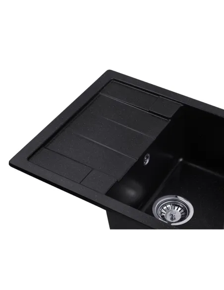 Мойка для кухни прямоугольная Kroner KRP Komposit SCH - 6550, каменная, черная