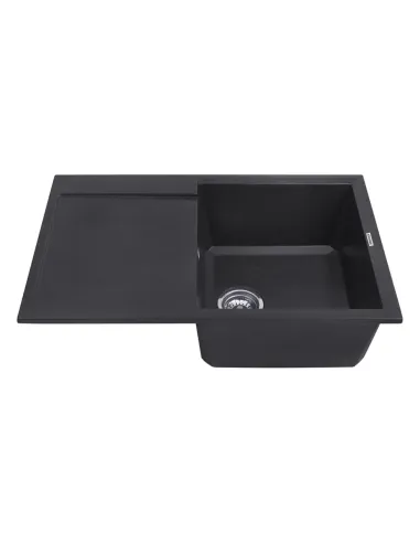Мийка для кухні прямокутна Kroner KRP Komposit GRB-7850, кам`яна, чорна