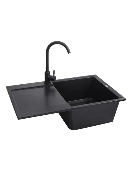 Мойка для кухни прямоугольная Kroner KRP Komposit GRB - 7850, каменная, черная