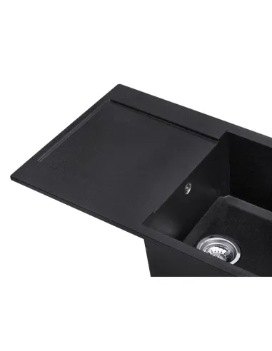 Мийка для кухні прямокутна Kroner KRP Komposit GRB-7850, кам`яна, чорна