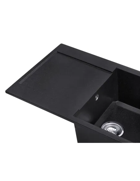 Мийка для кухні прямокутна Kroner KRP Komposit GRB-7850, кам`яна, чорна