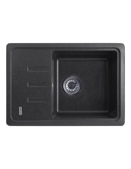Мойка для кухни прямоугольная Kroner KRP Komposit GRB - 6243, каменная, черная