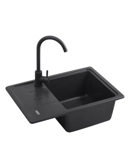 Мойка для кухни прямоугольная Kroner KRP Komposit GRB - 6243, каменная, черная