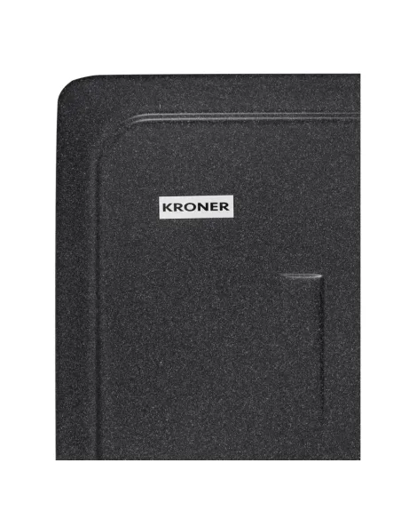 Мийка для кухні прямокутна Kroner KRP Komposit GRB-6243, кам`яна, чорна