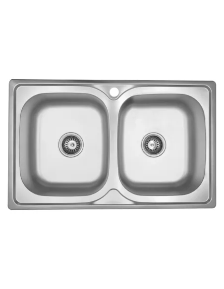 Мойка для кухни прямоугольная Kroner KRP Satin - 7948Z из нержавеющей стали, с двумя чашами