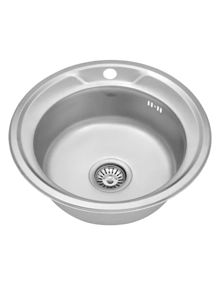 Мийка для кухні кругла Kroner KRP Satin - 490 з нержавіючої сталі 0.6 мм