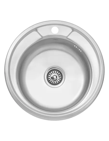 Мойка для кухни круглая Kroner KRP Satin - 490 из нержавеющей стали 0.8 мм