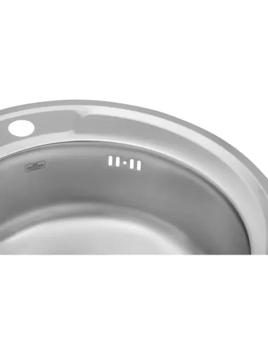 Мийка для кухні кругла Kroner KRP Satin - 490 з нержавіючої сталі 0.8 мм