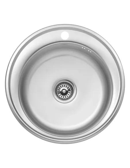 Мийка для кухні кругла Kroner KRP Satin-510 з нержавіючої сталі 0.8 мм