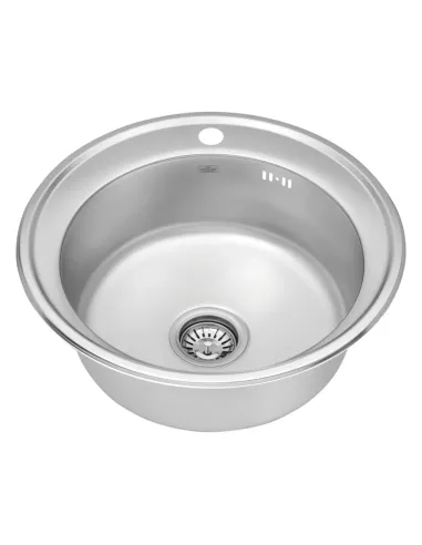 Мийка для кухні кругла Kroner KRP Satin-510 з нержавіючої сталі 0.8 мм