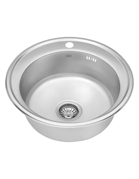 Мийка для кухні кругла Kroner KRP Satin-510 з нержавіючої сталі 0.8 мм