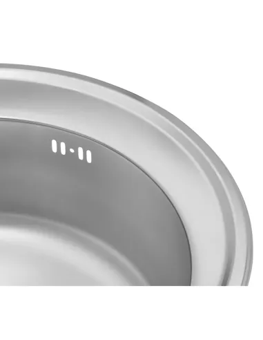 Мийка для кухні кругла Kroner KRP Satin-510 з нержавіючої сталі 0.8 мм