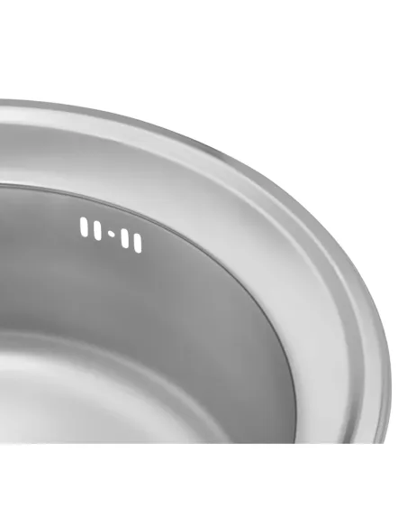 Мийка для кухні кругла Kroner KRP Satin-510 з нержавіючої сталі 0.8 мм