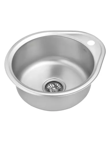 Мойка для кухни овальная Kroner KRP Satin - 4843 из нержавеющей стали