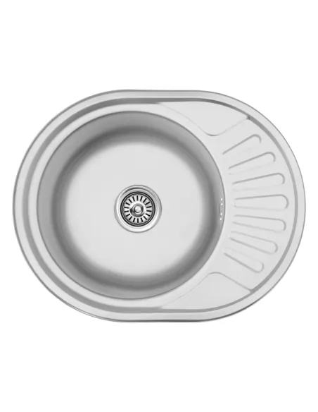 Мойка для кухни овальная Kroner KRP Satin - 5745 из нержавеющей стали, 0.6 мм