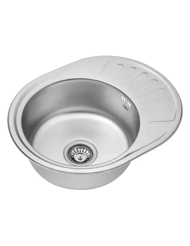 Мойка для кухни овальная Kroner KRP Satin - 5745 из нержавеющей стали, 0.6 мм