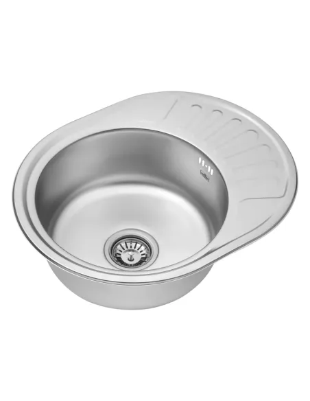 Мойка для кухни овальная Kroner KRP Satin - 5745 из нержавеющей стали, 0.6 мм