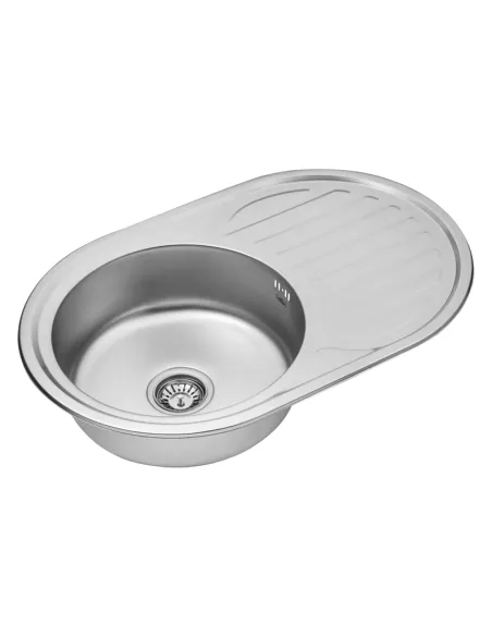 Мийка для кухні овальна Kroner KRP Satin - 7750 з нержавіючої сталі, 0.6 мм