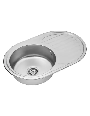 Мийка для кухні овальна Kroner KRP Satin - 7750 з нержавіючої сталі, 0.8 мм