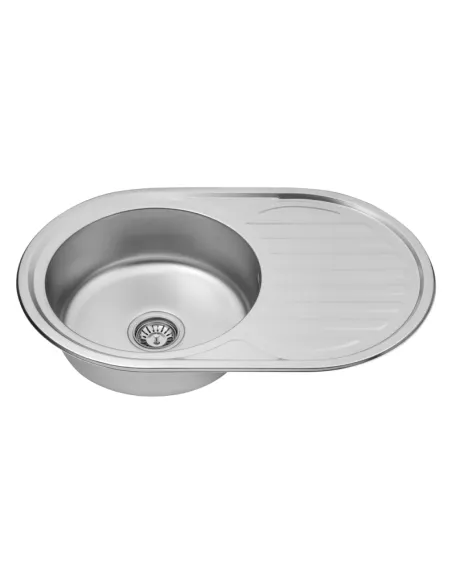 Мийка для кухні овальна Kroner KRP Satin - 7750 з нержавіючої сталі, 0.8 мм