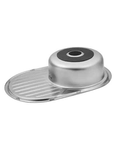 Мийка для кухні овальна Kroner KRP Satin - 7750 з нержавіючої сталі, 0.8 мм