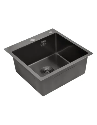 Мойка для кухни квадратная Kroner KRP Schwarze - 4545HM PVD из нержавеющей стали 3.0/1.0 мм