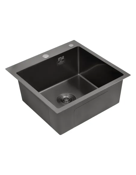 Мойка для кухни квадратная Kroner KRP Schwarze - 4545HM PVD из нержавеющей стали 3.0/1.0 мм Мойка для кухни квадратная Kroner KRP Schwarze - 4545HM PVD из нержавеющей стали 3.0/1.0 мм