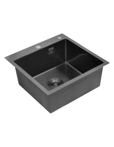 Мийка для кухні квадратна Kroner KRP Schwarze - 5050HM PVD з нержавіючої сталі 3.0/1.0 мм