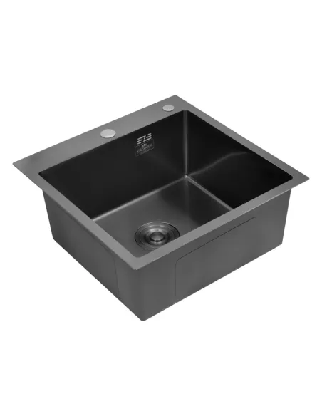 Мийка для кухні квадратна Kroner KRP Schwarze - 5050HM PVD з нержавіючої сталі 3.0/1.0 мм