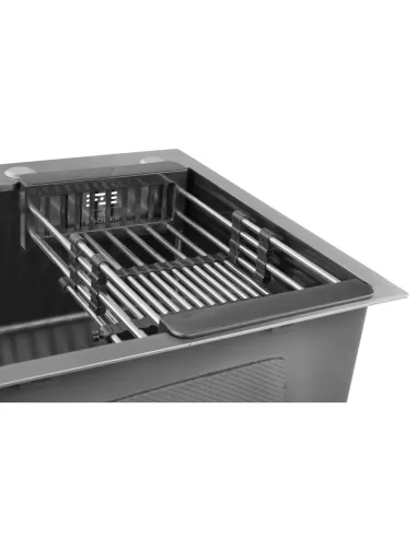 Мийка для кухні квадратна Kroner KRP Schwarze - 5050HM PVD з нержавіючої сталі 3.0/1.0 мм