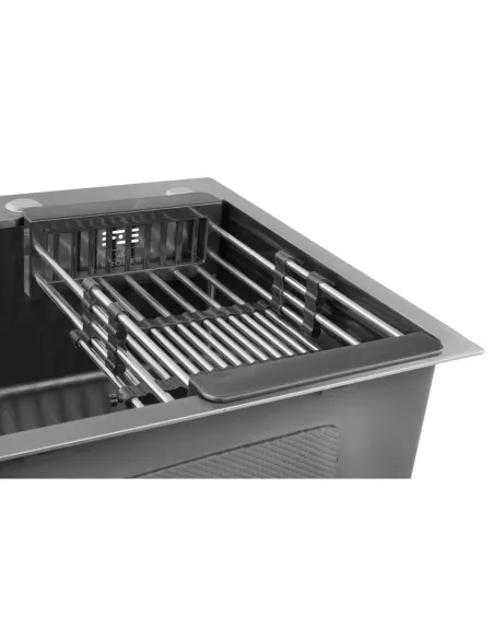 Мойка для кухни квадратная Kroner KRP Schwarze - 5050HM PVD из нержавеющей стали 3.0/1.0 мм