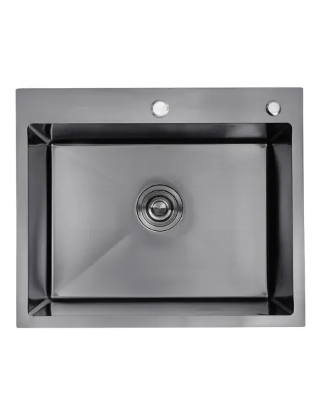 Мойка для кухни прямоугольная Kroner KRP Schwarze - 6050HM PVD из нержавеющей стали 3.0/1.0 мм