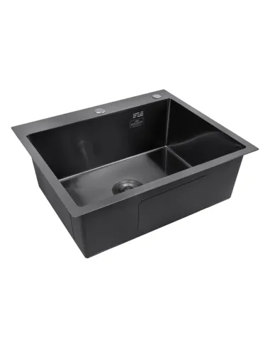 Мойка для кухни прямоугольная Kroner KRP Schwarze - 6050HM PVD из нержавеющей стали 3.0/1.0 мм