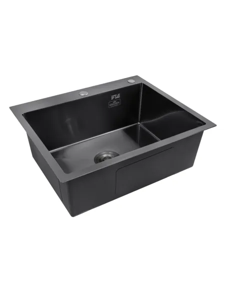 Мийка прямокутна для кухні Kroner KRP Schwarze - 6050HM PVD з нержавіючої сталі 3.0/1.0 мм