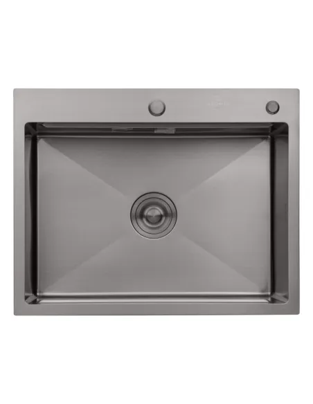 Мийка прямокутна для кухні Kroner KRP Schwarze - 6350HM PVD з нержавіючої сталі 3.0/1.0 мм