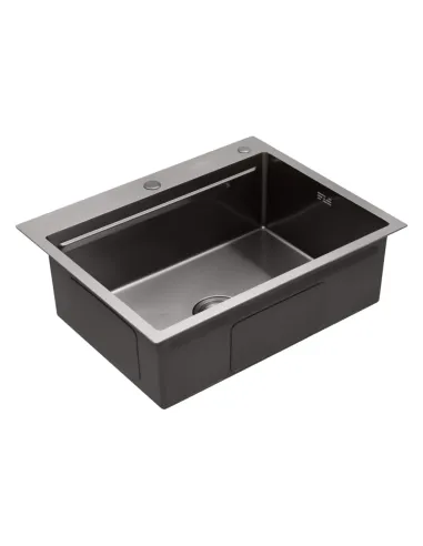 Мийка прямокутна для кухні Kroner KRP Schwarze - 6350HM PVD з нержавіючої сталі 3.0/1.0 мм