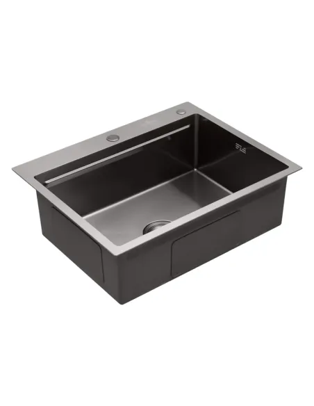 Мийка прямокутна для кухні Kroner KRP Schwarze - 6350HM PVD з нержавіючої сталі 3.0/1.0 мм